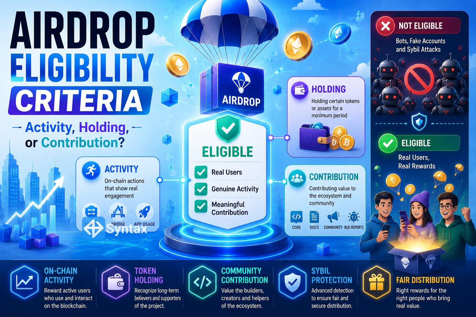 Airdrop Eligibility Criteria – Activity, Holding, or Contribution? - Syntax Verse