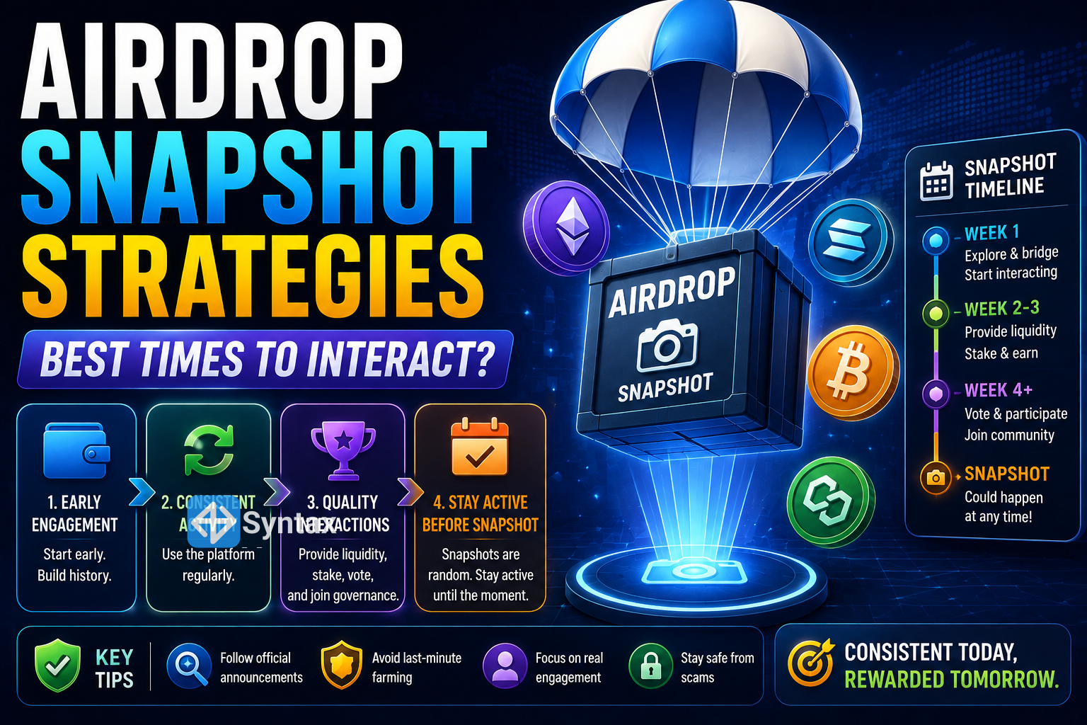 Airdrop Snapshot Strategies – Best Times to Interact? - Syntax Verse