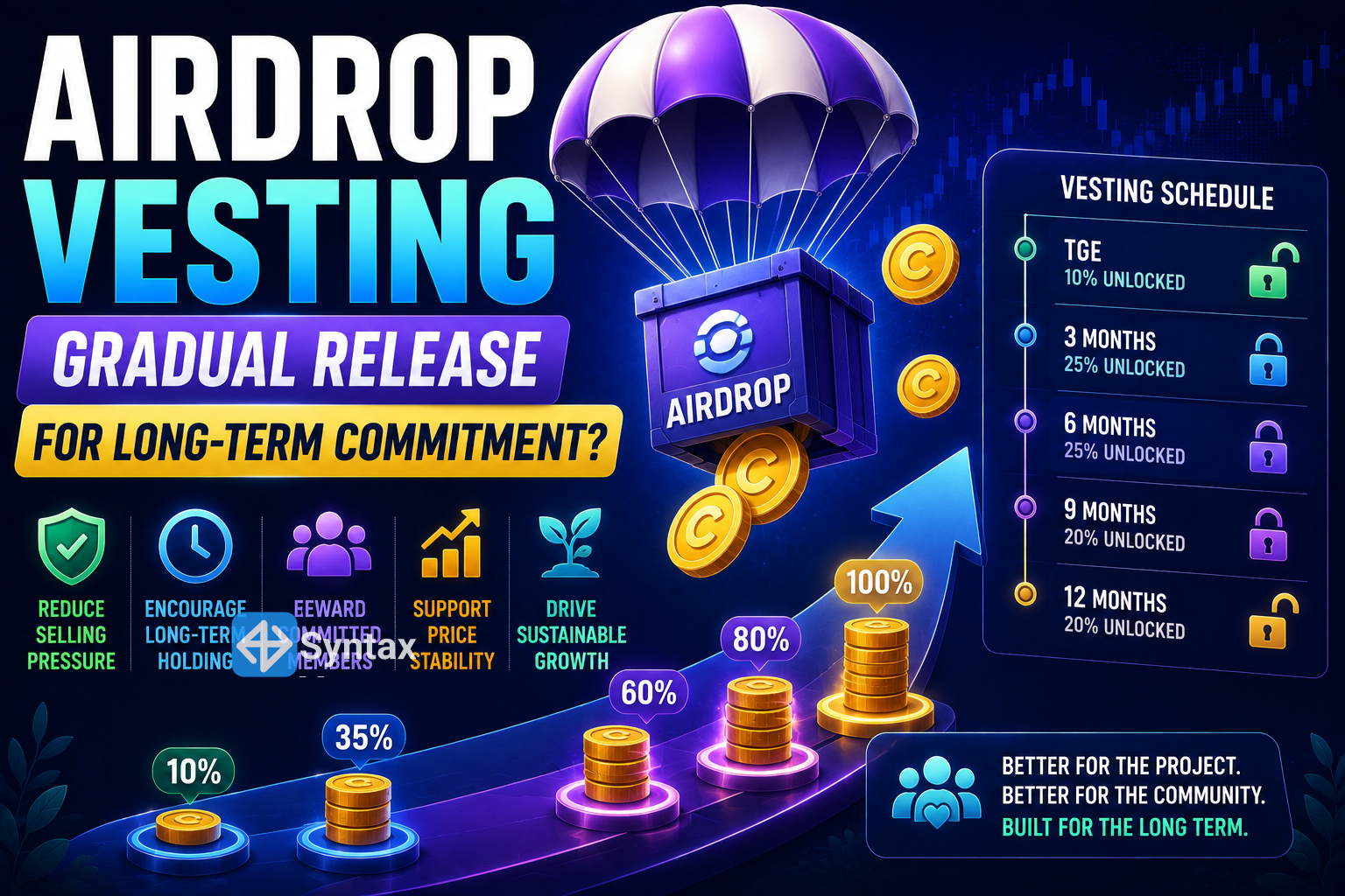 Airdrop Vesting – Gradual Release for Long-Term Commitment? - Syntax Verse