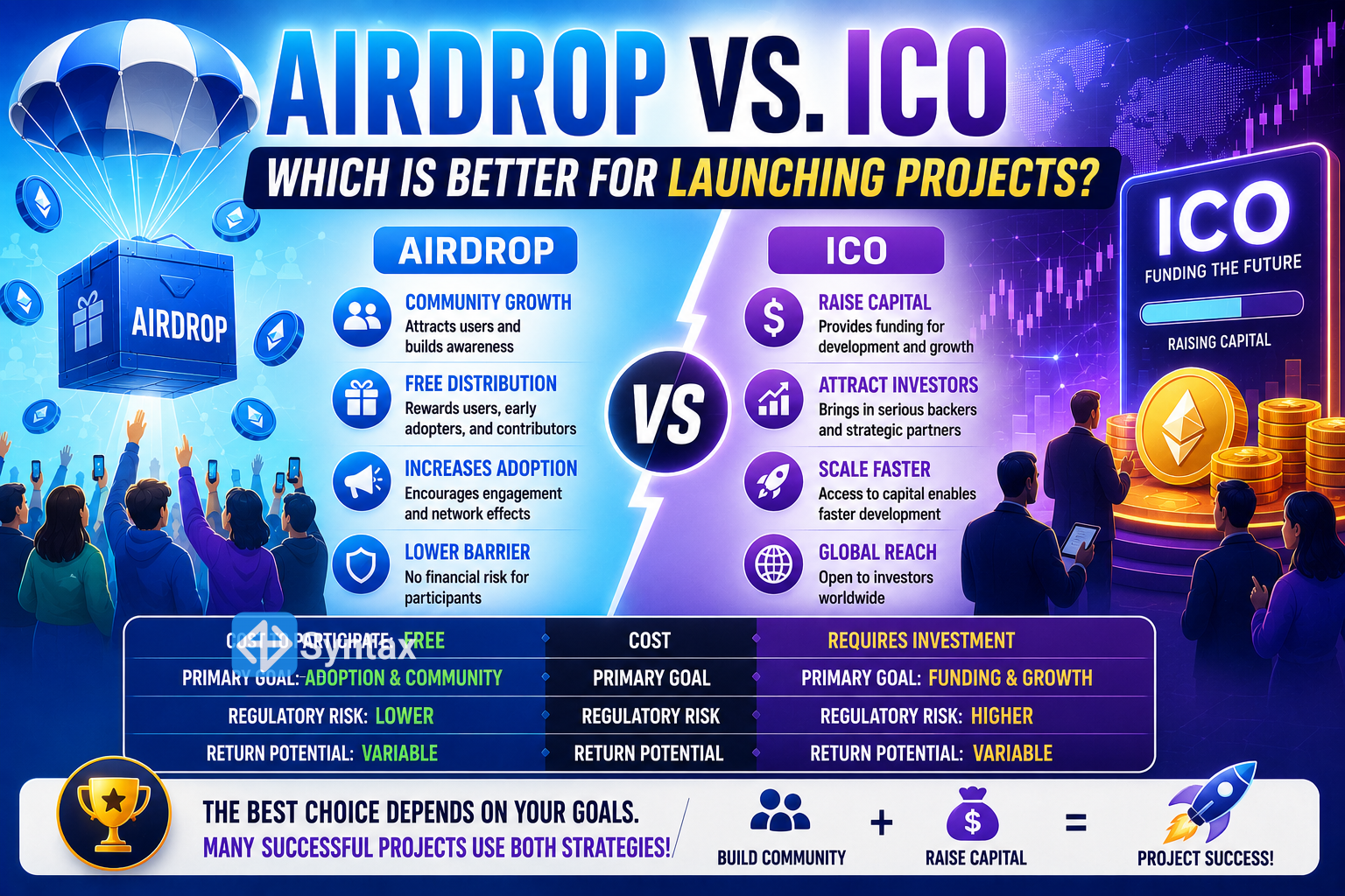 Airdrop vs. ICO – Which Is Better for Launching Projects? - Syntax Verse