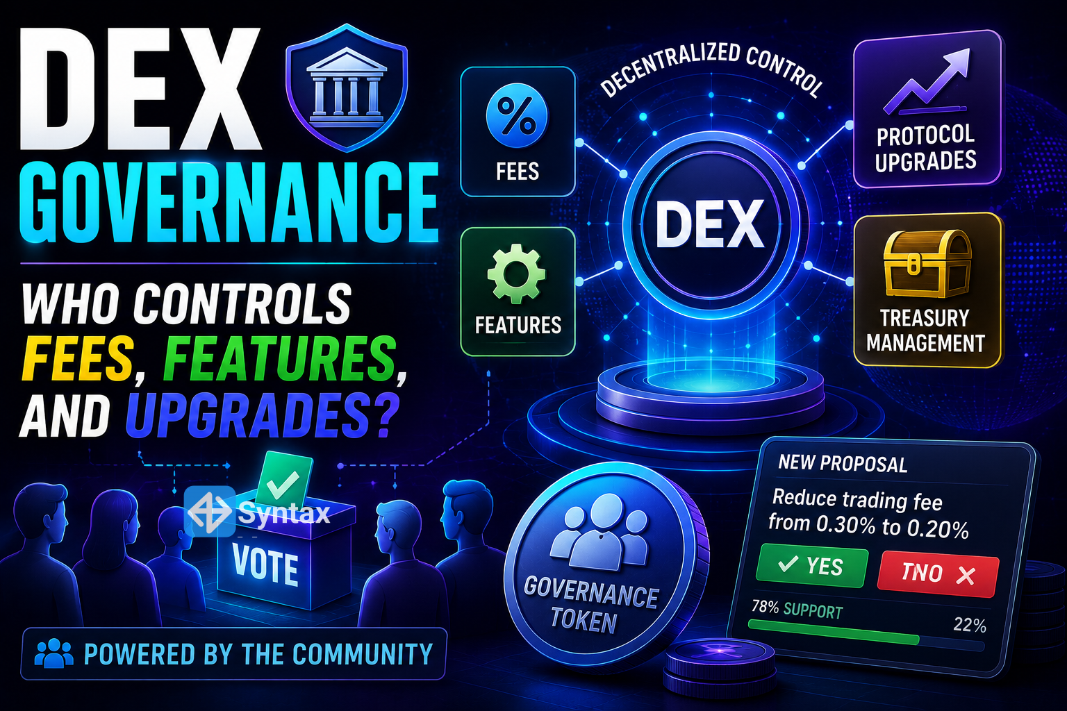 DEX Governance – Who Controls Fees, Features, and Upgrades? - Syntax Verse
