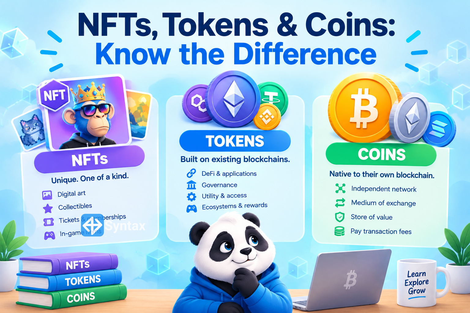 NFTs, Tokens & Coins: Know the Difference - Syntax Verse