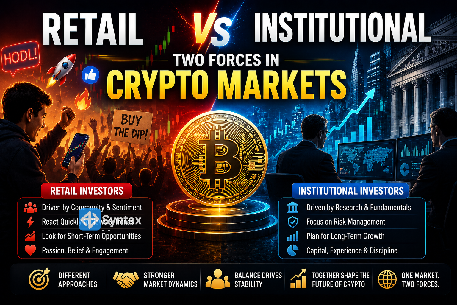 Retail vs Institutional – Two Forces in Crypto Markets - Syntax Verse